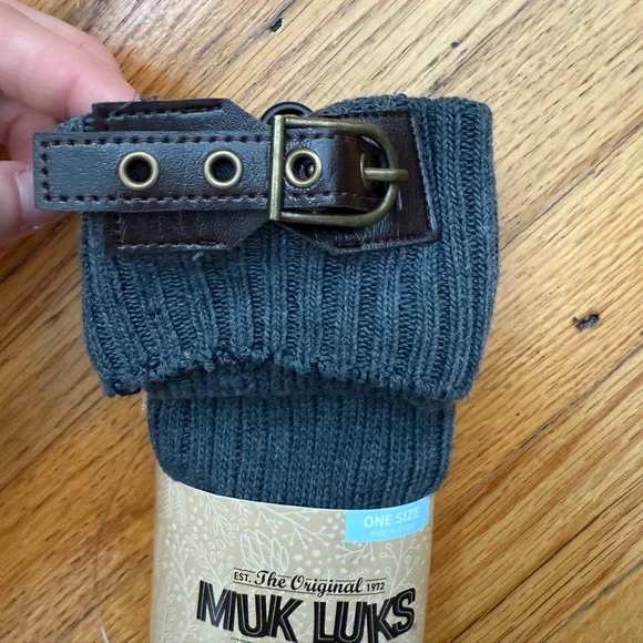 Muk Luks Buckle Knee High Socks - Picture 4 of 6